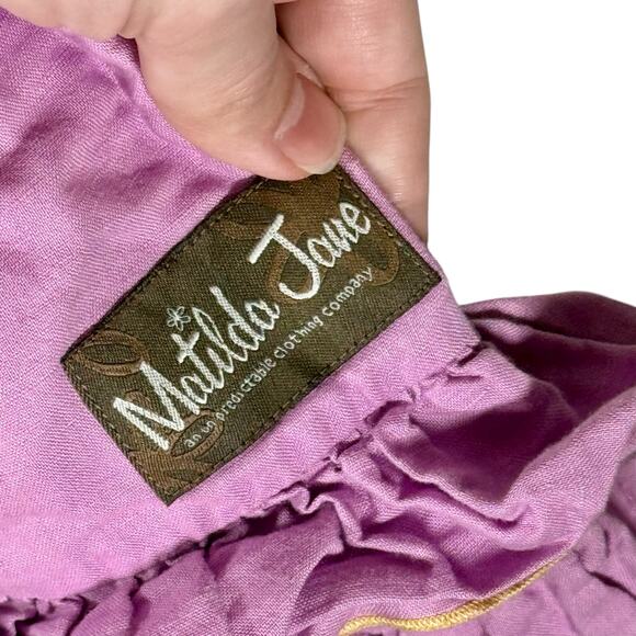 Matilda Jane Clothing Girl's 14 Sweet Violet Lavender Capri Length Ruffle Pants - Picture 8 of 8